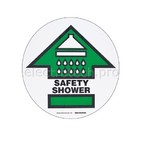 Наполная самоклеющаяся табличка с надписью "SAFETY SHOWER", материал В-534, цвет черный и зеленый на белом, диаметр 431,8 мм