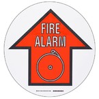 Наполная самоклеющаяся стрелка в рамке "FIRE ALARM", материал В-534, черный и красный на белом, диаметр 431,8 мм