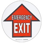 Наполная самоклеющаяся стрелка в рамке "EMERGENSY EXIT", материал В-534, черный и красный на белом, диаметр 431,8 мм