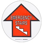 Наполная самоклеющаяся стрелка в рамке "EMERGENSY STAIRS", материал В-534, черный и красный на белом, диаметр 431,8 мм