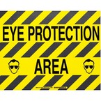 Наполная самоклеющаяся табличка с надписью "Eye Protection Area", материал В-534, цвет черный на желтом, размер 355,6 мм
