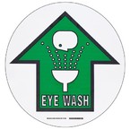 Наполная самоклеющаяся табличка с надписью "EYE WASH", материал В-534, цвет черный и зеленый на белом, диаметр 431,8 мм