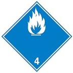 Знак маркировки грузов Brady ADR 5.1- "Окислитель", B-7541 самоклеющийся винил, сторона 100 мм, 250 шт. в рулоне