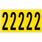Цифра 2 Brady 2,25 карт, черный на желтом, 5 шт, 44x127 мм, Нейлон, b-499