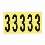 Цифра 3 Brady 3,25 карт, черный на желтом, 5 шт, 44x127 мм, Нейлон, b-499