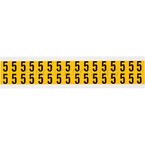 Цифра 5 Brady, черный на желтом, 32 шт, 14x19 мм, b-946, Винил, 25 шт.