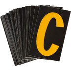 Буква C светоотражающая Brady, желтый на черном, 42x72 мм, b-946, Винил, 25 шт.