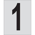 Цифра 1 Brady цифра 1, черный на серебряном,белом, 25 шт, 25x38 мм, b-946, Винил, 25 шт.
