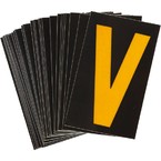 Буква V Brady, желтый на черном, 25 шт, 25x38 мм, b-946, Винил, 25 шт.