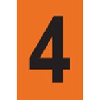 Цифра 4 Brady, черный на оранжевом, 25 шт, 25x38 мм, b-946, Винил, 25 шт.
