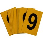 Цифра 9 Brady, черный на желтом, 25 шт, 25x38 мм, b-946, Винил, 25 шт.