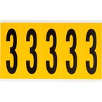 Цифра 3 Brady, черный на желтом, 5 шт, 44x127 мм, 25 шт.