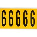 Цифра 9 Brady, черный на желтом, 5 шт, 44x127 мм, 25 шт.
