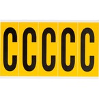 Буква C Brady, черный на желтом, 5 шт, 44x127 мм, 25 шт.