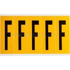Буква F Brady, черный на желтом, 5 шт, 44x127 мм, 25 шт.