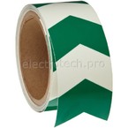 Стрелки светящиеся полиэстер Brady в темноте в виде галочек, 50x4500 мм, b-324, Полиэстер, Рулон