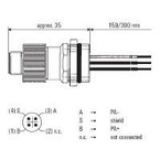Разъем с установочным пальцем M12 POS/4P/M20/300mm