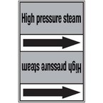 Стрелка для маркировки трубопровода, легенда "Low Pressure Steam", материал B-7529, черный на сером, 100 мм × 33 м, высота букв 8 мм, 550 шт.