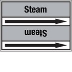 Стрелка для маркировки трубопровода, легенда "Steam Supply", материал B-7529, черный на сером, 100 мм × 33 м, высота букв 13 мм, 220 шт.