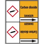 Стрелка для маркировки трубопровода, легенда "Chloroethane F+", материал B-7529, черный на желтом, 127 мм × 33 м, высота букв 13 мм, 220 шт.