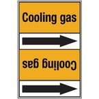 Стрелка для маркировки трубопровода, легенда "Ethylene Oxide F+ T", материал B-7529, черный на желтом, 127 мм × 33 м, высота букв 13 мм, 220 шт.