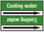 Стрелка для маркировки трубопровода, легенда "Decarbonatized Water", материал B-7529, белый на зеленом, 100 мм × 33 м, высота букв 13 мм, 220 шт.