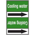Стрелка для маркировки трубопровода, легенда "Deionized Water", материал B-7529, белый на зеленом, 100 мм × 33 м, высота букв 13 мм, 220 шт.