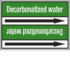 Стрелка для маркировки трубопровода, легенда "Demineralised Water", материал B-7529, белый на зеленом, 100 мм × 33 м, высота букв 13 мм, 220 шт.