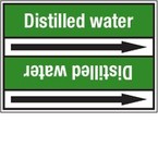 Стрелка для маркировки трубопровода, легенда "Domestic Hot Water Flow", материал B-7529, белый на зеленом, 100 мм × 33 м, высота букв 13 мм, 220 шт.