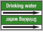 Стрелка для маркировки трубопровода, легенда "Fresh Water", материал B-7529, белый на зеленом, 100 мм × 33 м, высота букв 13 мм, 220 шт.