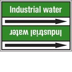 Стрелка для маркировки трубопровода, легенда "Mains Water", материал B-7529, белый на зеленом, 100 мм × 33 м, высота букв 13 мм, 220 шт.