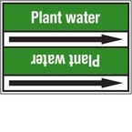 Стрелка для маркировки трубопровода, легенда "Process Water", материал B-7529, белый на зеленом, 100 мм × 33 м, высота букв 13 мм, 220 шт.