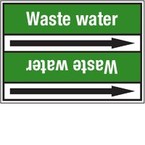 Стрелка для маркировки трубопровода, легенда "Well Water", материал B-7529, белый на зеленом, 100 мм × 33 м, высота букв 13 мм, 220 шт.