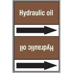 Стрелка для маркировки трубопровода, легенда "Lubricating Oil", материал B-7529, белый на коричневом, 100 мм × 33 м, высота букв 13 мм, 220 шт.