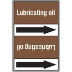 Стрелка для маркировки трубопровода, легенда "Mineral Oil", материал B-7529, белый на коричневом, 100 мм × 33 м, высота букв 13 мм, 220 шт.