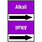 Стрелка для маркировки трубопровода, легенда "Drain (Alkali)", материал B-7529, белый на фиолетовом, 100 мм × 33 м, высота букв 13 мм, 220 шт.