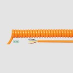 Спиральный кабель Helukabel PUR SPIKA H05BQ F WL 500 мм, 4G0,75 мм , оранжевый