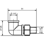 Соединение угловое поворотное Simalube 90° r1/4 (sml290.1004)