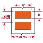 PTL-9-724 этикетки, высокотемператруный полиимид зеленовато-янтарный B-724, 16.51х5.08мм, 75 шт/рулон