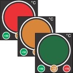 Этикетки обратимые Brady til-10-50c-70c обратимая этикетка,3-уровневая индикация температуры 50-70°c,в упаковке, желтый,зеленый,red, 48x58 мм, 10 шт