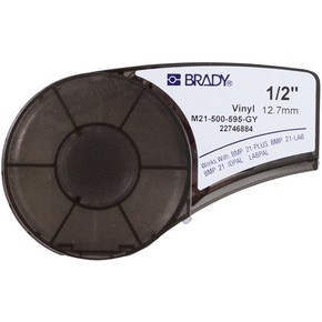 Самоклеящаяся лента Brady M21-500-595-GY, винил, печать чёрная на сером, 12,7 мм * 6,4 м