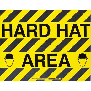 Табличка напольная hard hat area Brady наполная самоклеющаяся с надписью,материал в-534,цвет размер 355,6 мм, черный на желтом