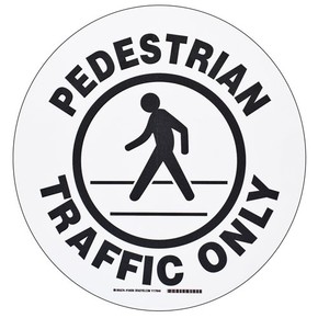 Табличка напольная pedestrian traffic only Brady наполная самоклеющаяся с надписью,материал в-534,цвет мм, черный на белом, 431.8