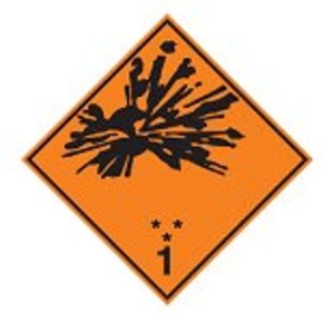 Знак маркировки грузов категория опасности 1.6 Brady adr 1.6rl, 100x100 мм, b-7541, Ламинация, Полиэстер, 1 шт