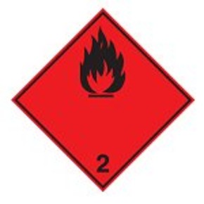 Знак маркировки грузов легковоспламеняющийся газ Brady adr 2.1b rl, белый на красном, 297x297 мм, b-7541, Ламинация, Полиэстер, 250 шт