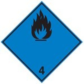 Знак маркировки грузов легковоспламеняющийся материал Brady adr 4.1,алюминиевая пластина, 297x297 мм, b-7525, 1 шт