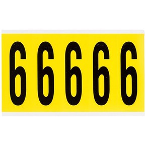 Цифра 6 Brady 6,25 карт, черный на желтом, 5 шт, 44x127 мм, Нейлон, b-499