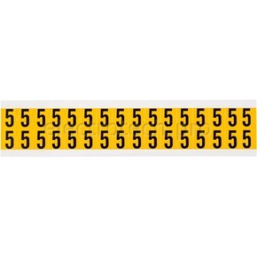 Цифра 5 Brady, черный на желтом, 32 шт, 14x19 мм, b-946, Винил, 25 шт.