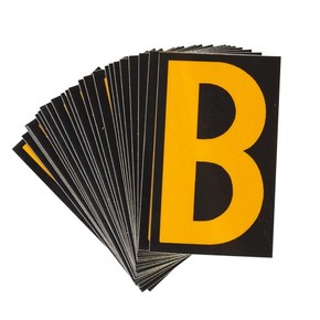 Буква B светоотражающая Brady, желтый на черном, 42x72 мм, b-946, Винил, 25 шт.