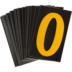 Буква O светоотражающая Brady, желтый на черном, 42x72 мм, b-946, Винил, 25 шт.